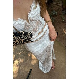 12th Tribe Vienna White Lace Corset Top Size LL